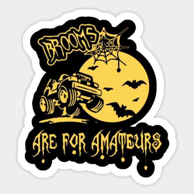 brooms are for amateurs jeep halloween Sticker by dieukieu81